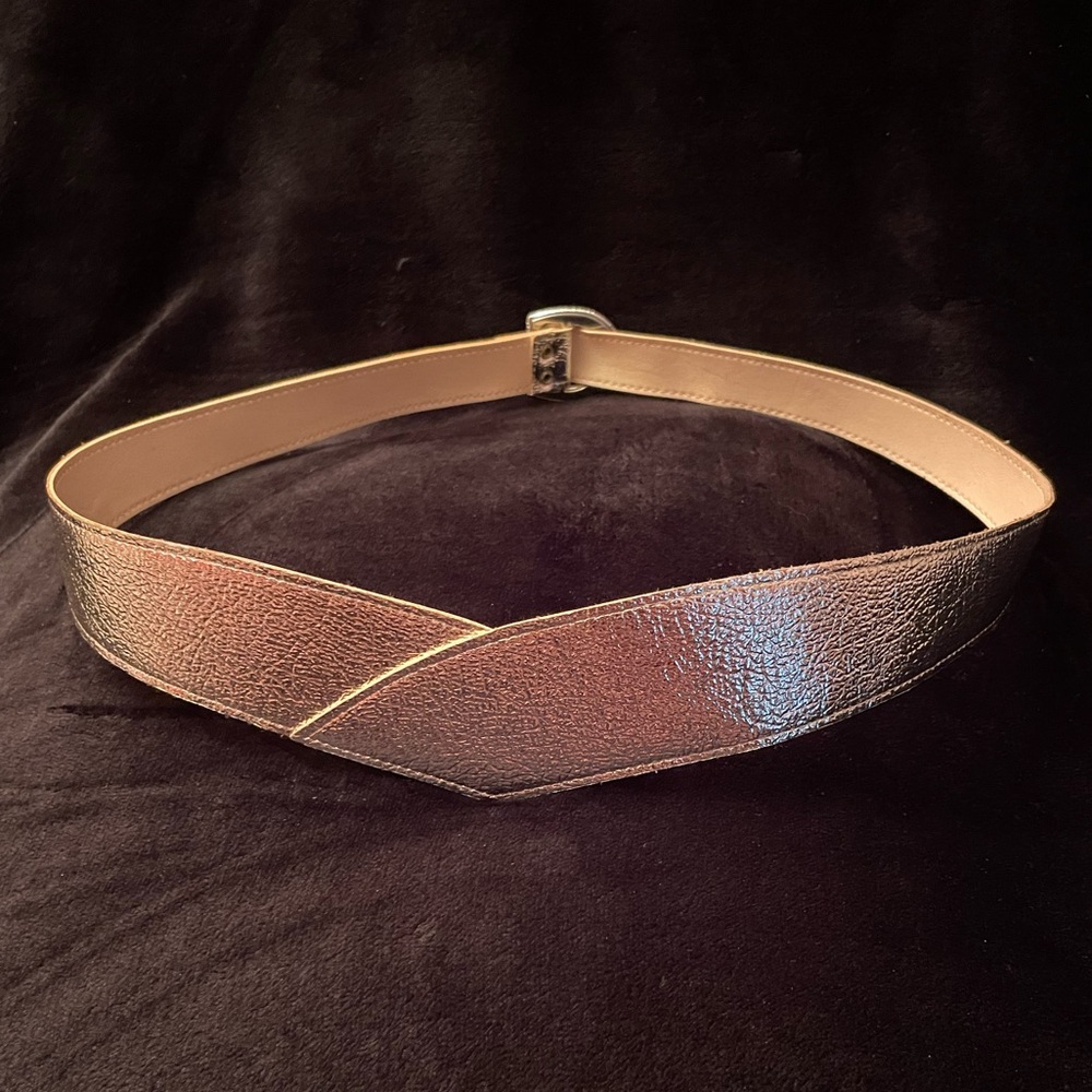 Vintage 70’s-80’s Rare Astor Silver Waist Belt Slide Closure is 34” @ biggest